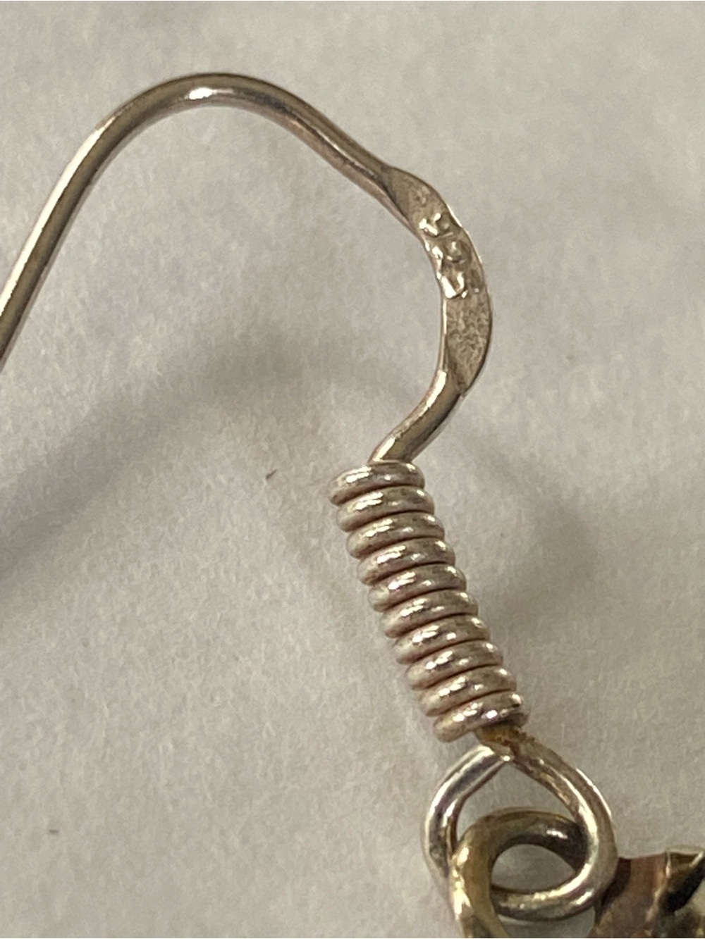 Tibetan Turquoise Teardrop Earrings in 925 Sterling Silver. - Picture 3 of 15
